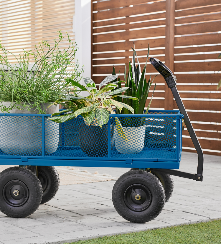 wagon painted blue