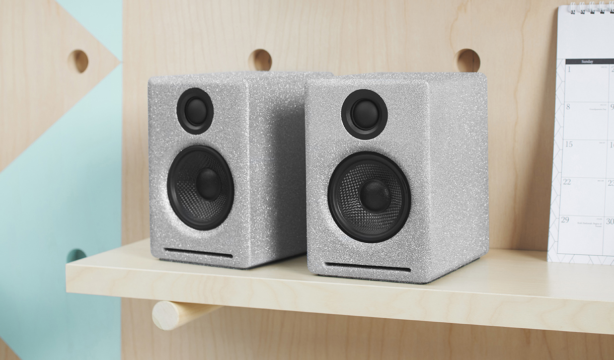 silver speakers