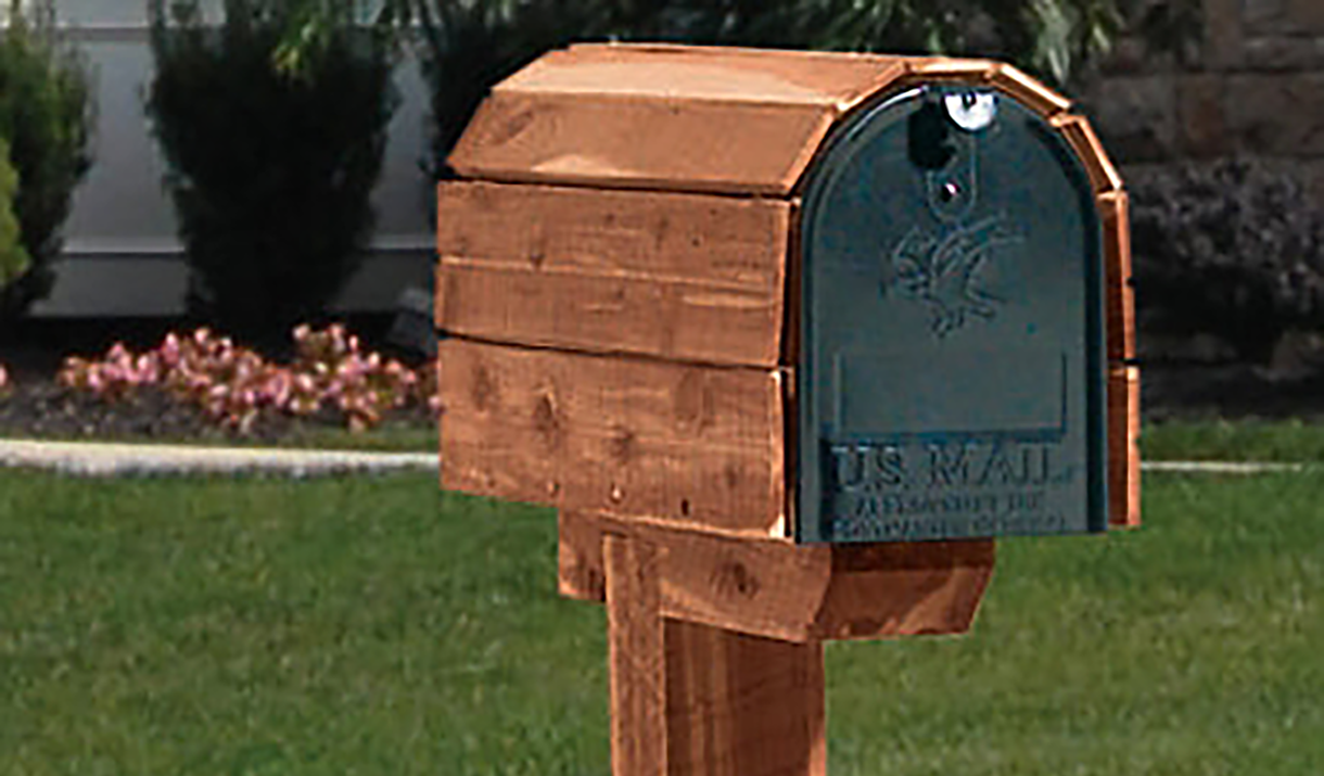 wooden mailbox